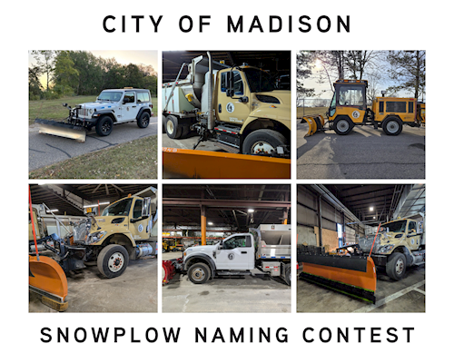 pictures of the six snowplow contestants in the snowplow naming contest